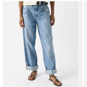 FRAME 90's Utility Loose Jeans Size 27 High Rise Roll Hems Or Straight Leg